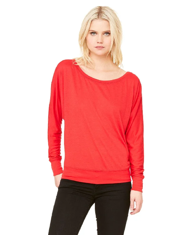 Bargain Prices Bella+Canvas Ladies Long Sleeve Off The Shoulder Top | Red