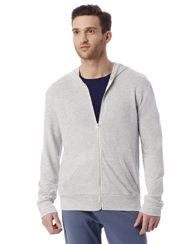 TIME-Limited Offer Alternative Unisex Eco-Jersey Zip Hoodie | Eco Light Grey