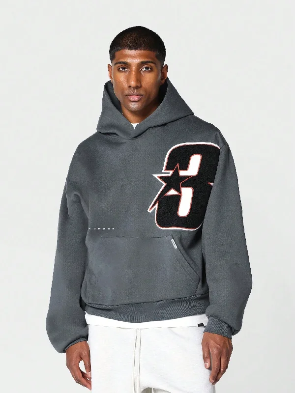Final Sale Regular Fit Overhead Hoodie With Applique Embroidery