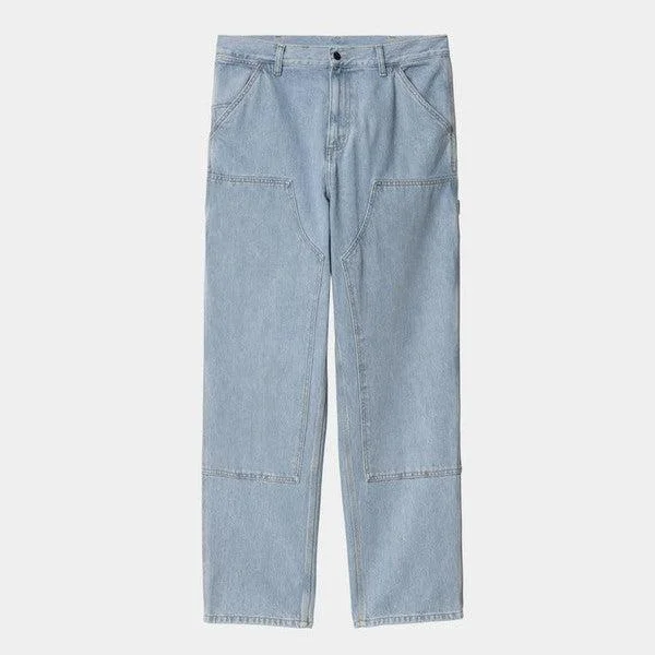 Massive Deal Carhartt WIP Double Knee Pant Denim Blue Heavy Stone Bleached
