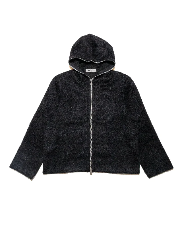 Blowout Sale Our Legacy Full Zip Hood Black Hairy Wool