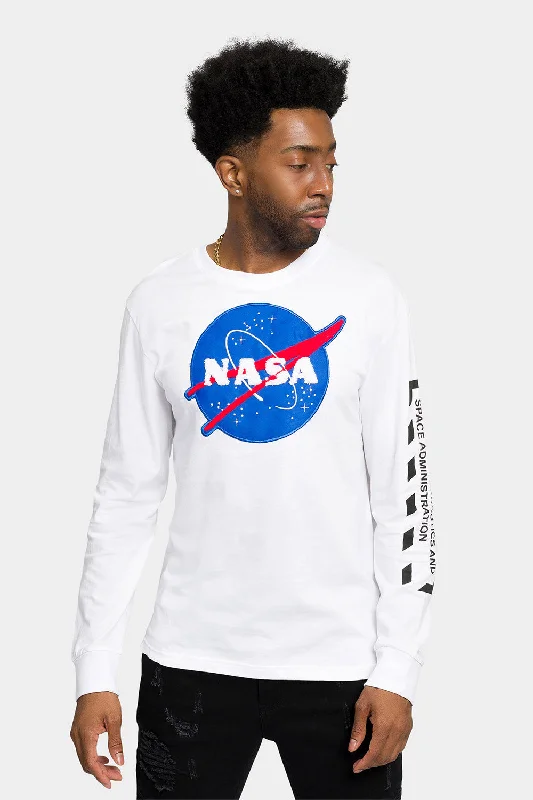 Crazy Deals NASA Chenille Patch Long Sleeve T-Shirt