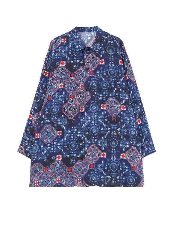 Don't Miss Out CHINOISERIE-C PRINTED OPEN COLLAR SHIRT