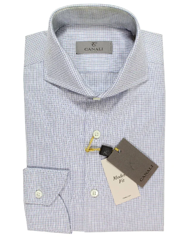 Weekend Savings Bonanza Canali Dress Shirt White Navy Magenta - Modern Fit 39 - 15 1/2 Weekend Savings Bonanza Canali Dress Shirt White Navy Magenta - Modern Fit 39 - 15 1/2