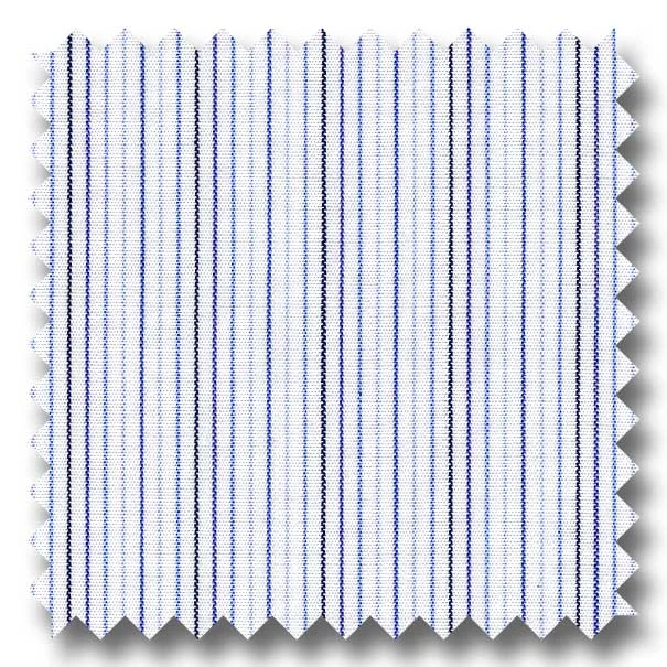 Major Deal Multiple Blue and Black Stripe 2Ply Broadcloth - Custom Dress Shirt