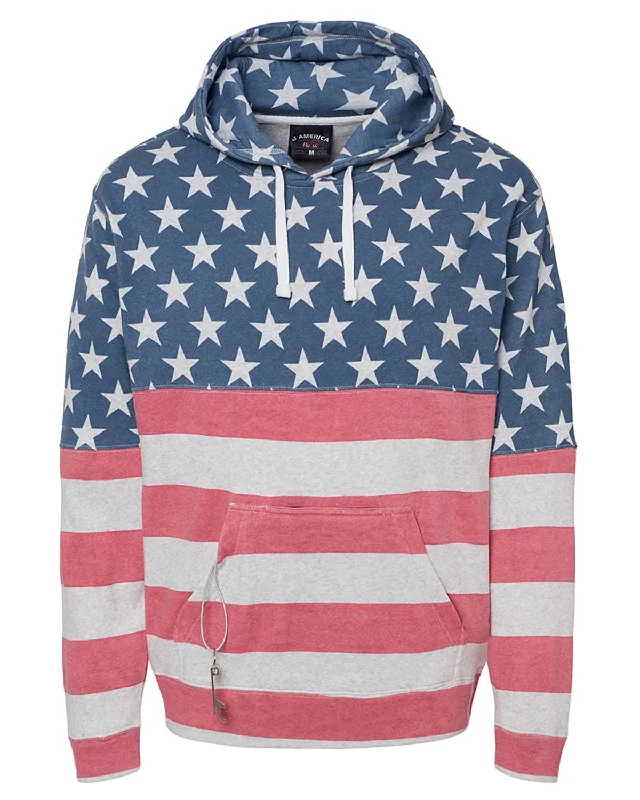 Reduced Price J America Tailgate Fleece Pullover Hoodie | Stars And Strpes