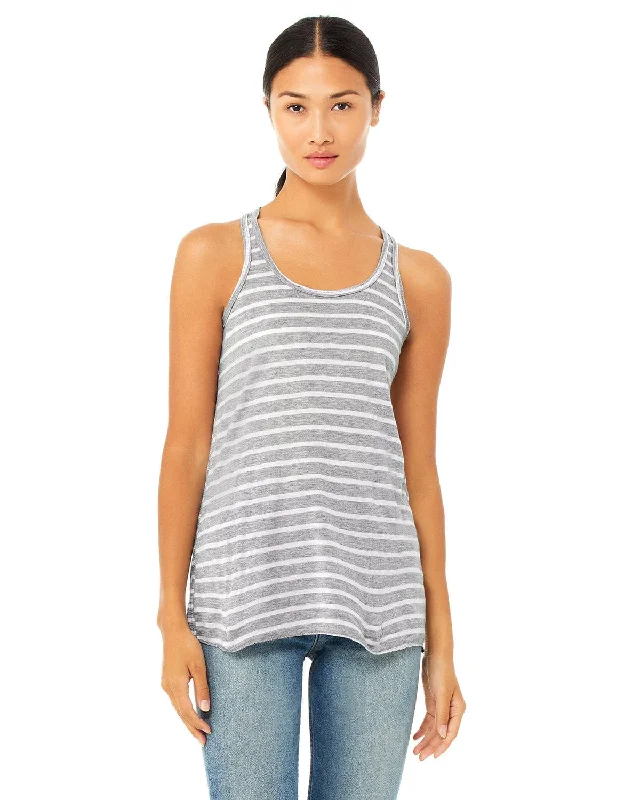 Seasonal Sale Bella+Canvas Ladies Flowy Racerback Tank | Str Ath Htr/ Wht