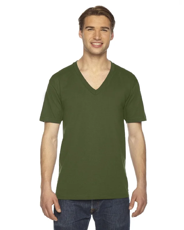 Quick Sale American Apparel Unisex Fine Jersey Short Sleeve V-Neck T-Shirt | Olive
