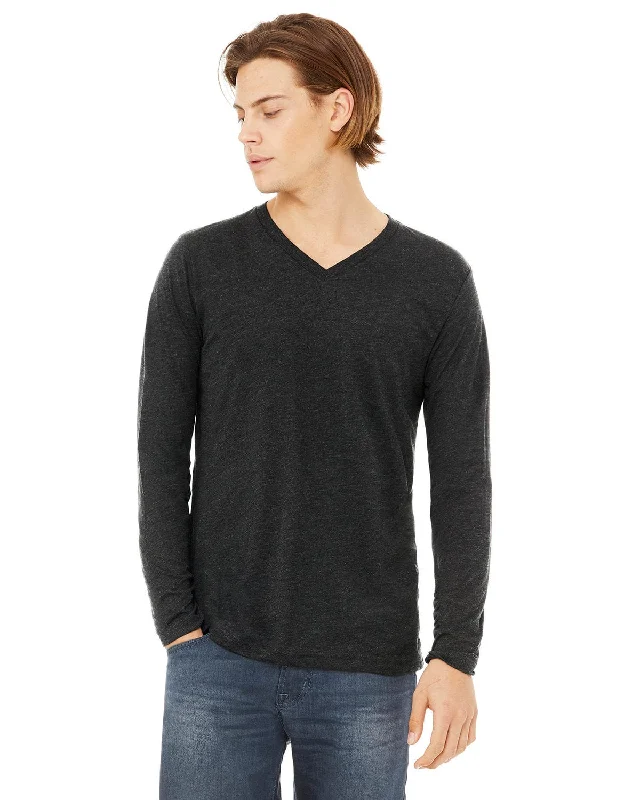 Weekend Discounts to Savor Bella+Canvas Long Sleeve V-Neck T-Shirt | Char Blk Triblnd Weekend Discounts to Savor Bella+Canvas Long Sleeve V-Neck T-Shirt | Char Blk Triblnd