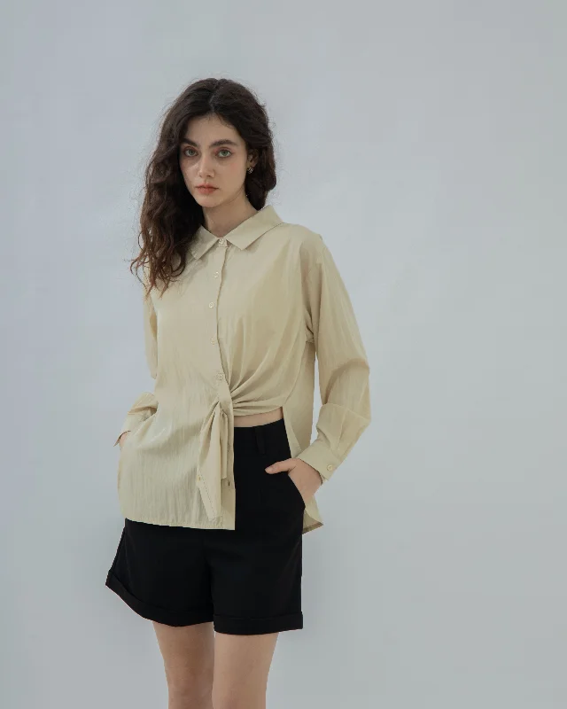 Major Deal Oversized Boyfriend Shirt (Beige)