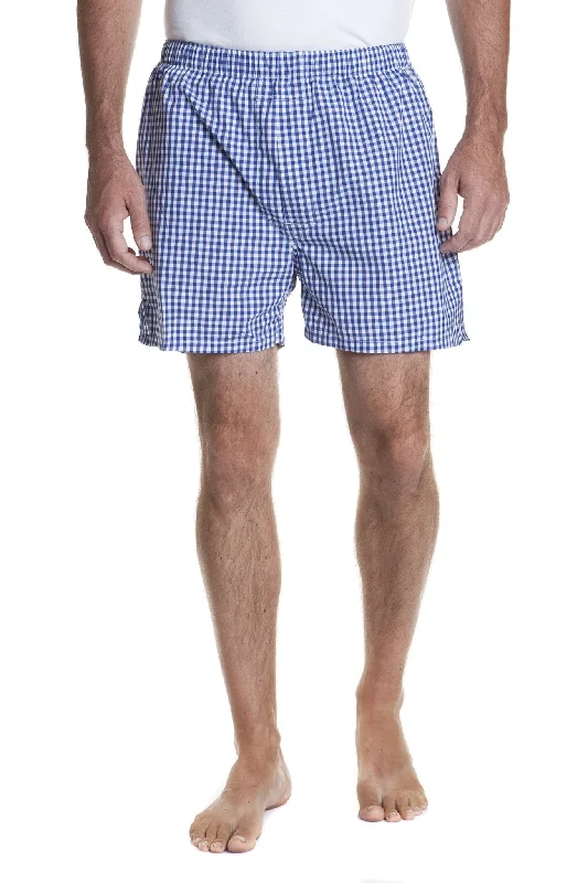 Discount Mania Barefoot Boxer Royal Blue Wide Gingham