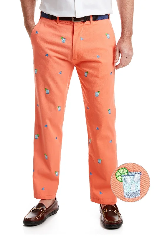 Savings Galore Harbor Pant Stretch Twill Coral with Fin & Tonic