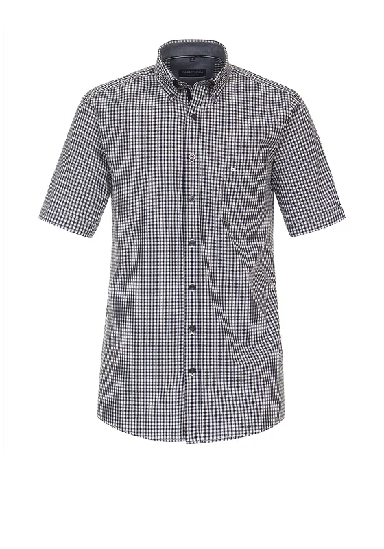 Price Cut Casa Moda Short Sleeve Check Shirt, Garnet