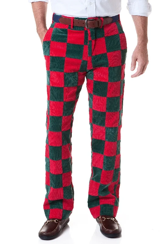 Overstock Beachcomber Corduroy Pant Hunter and Crimson Patchwork