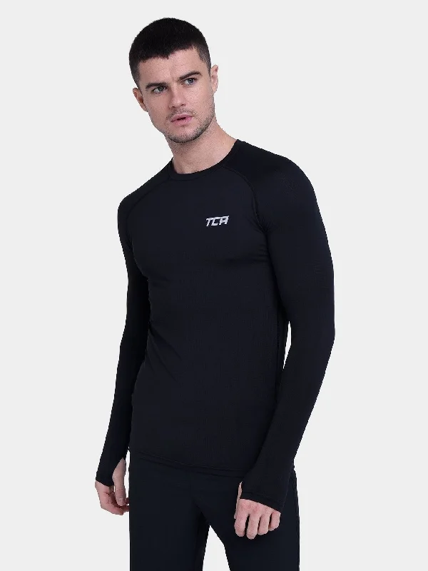 Instant Savings Stamina Long Sleeve Crew Neck Running Top For Men With Thumbholes & Back Zip Pocket Instant Savings Stamina Long Sleeve Crew Neck Running Top For Men With Thumbholes & Back Zip Pocket