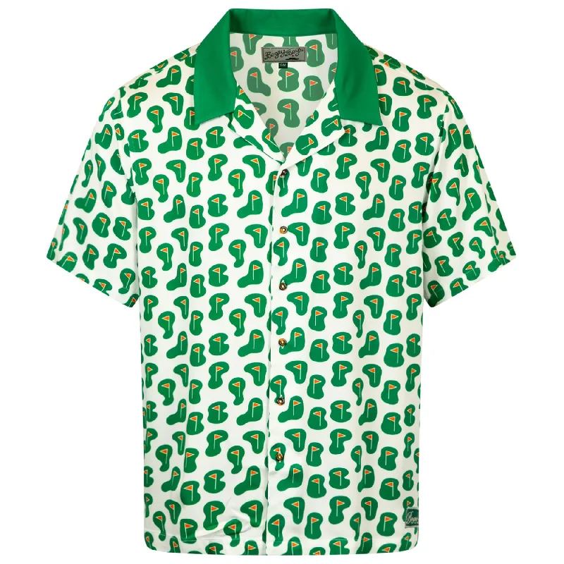 Year-End Sale All Over The Flag Button-Up Polo White - SU24