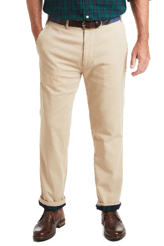 Price Cut Flannel Lined Khaki Harbor Pant with Blackwatch Tartan