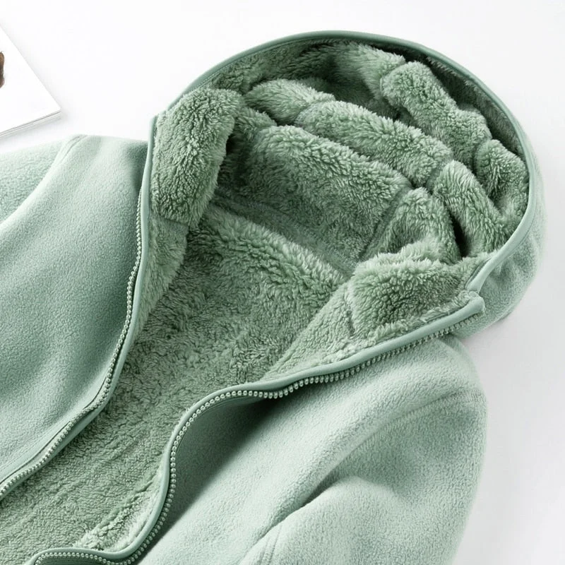 Friends and Family Sale Unisex Reversible Men and Women Warm Polar/Coral Fleece Hooded Jacket