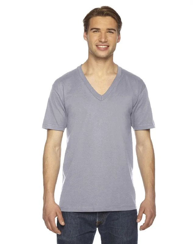 Now or Never American Apparel Unisex Fine Jersey Short Sleeve V-Neck T-Shirt | Slate Now or Never American Apparel Unisex Fine Jersey Short Sleeve V-Neck T-Shirt | Slate