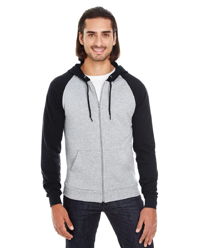 Don't Delay American Apparel Unisex California Fleece Zip Hoodie | Hthr Grey/ Black
