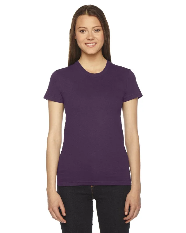 Year-End Clearance American Apparel Ladies Fine Jersey Short Sleeve T-Shirt | Eggplant