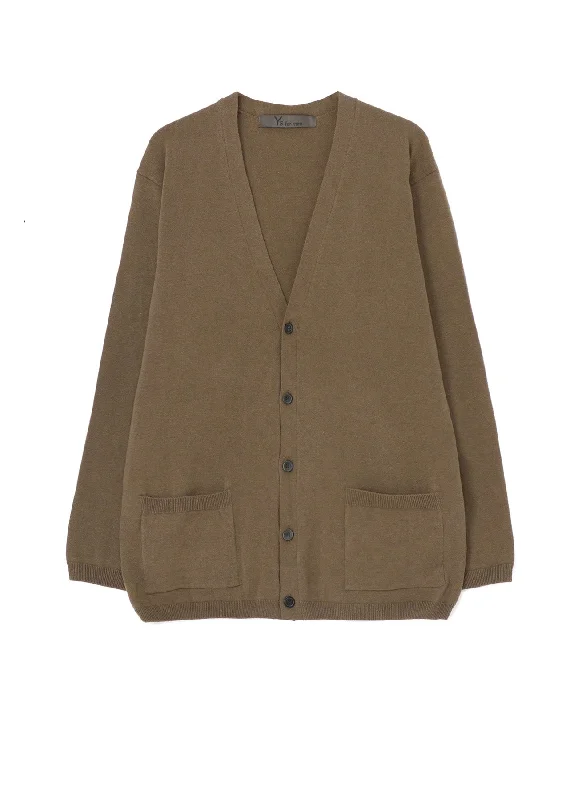 Price Fest 12G PLAIN STITCH V-NECK CARDIGAN