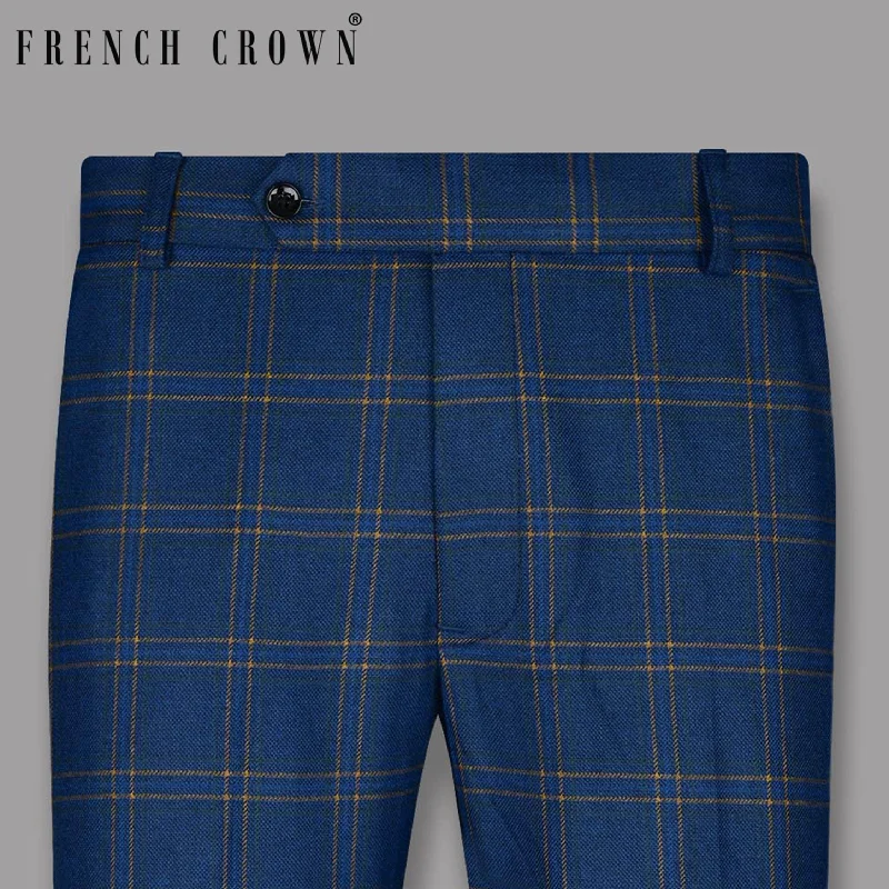 Weekend Specials to Celebrate Midnight Blue With Shadow Brown Windowpane Wool Rich Pant Weekend Specials to Celebrate Midnight Blue With Shadow Brown Windowpane Wool Rich Pant