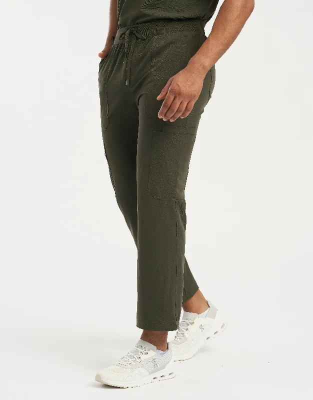 Don't Miss Out Essential Multi-Pocket Scrub Pants - Khaki Green