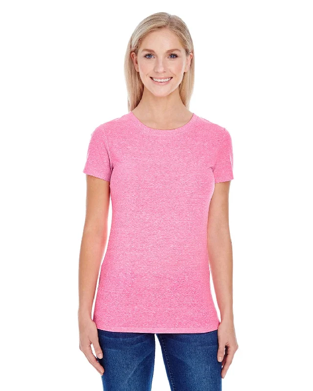 Value Deals Threadfast Apparel Ladies Triblend Short Sleeve Tee | Neon Pink Tribld