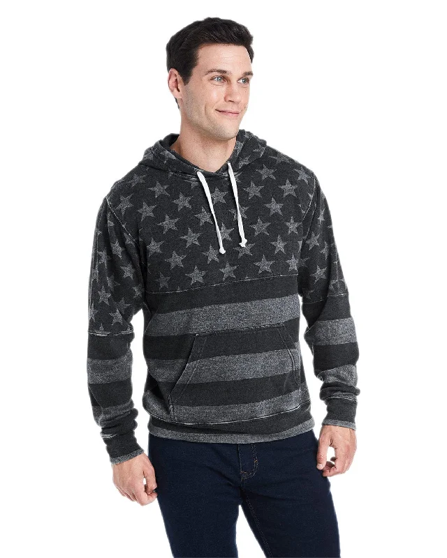 Instant Savings J America Unisex Triblend Pullover Hoodie | Blk Str Strp Trb