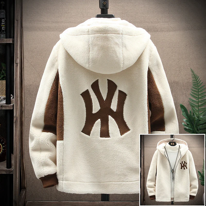 Special Offer Top Grade Lamb Velvet Men's Casual Zippered Jackets