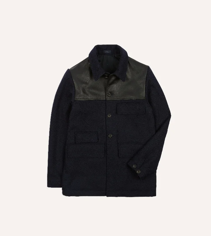 Today’s Special Navy Wool and Leather Donkey Jacket