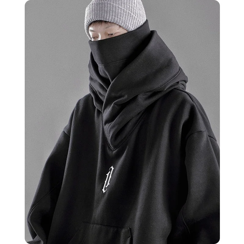 Buy Now Oversize high collar Harajuku style hoodie