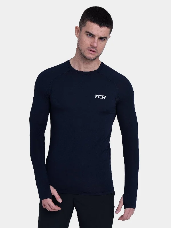 Limited Time Discount Stamina Long Sleeve Crew Neck Running Top For Men With Thumbholes & Back Zip Pocket Limited Time Discount Stamina Long Sleeve Crew Neck Running Top For Men With Thumbholes & Back Zip Pocket