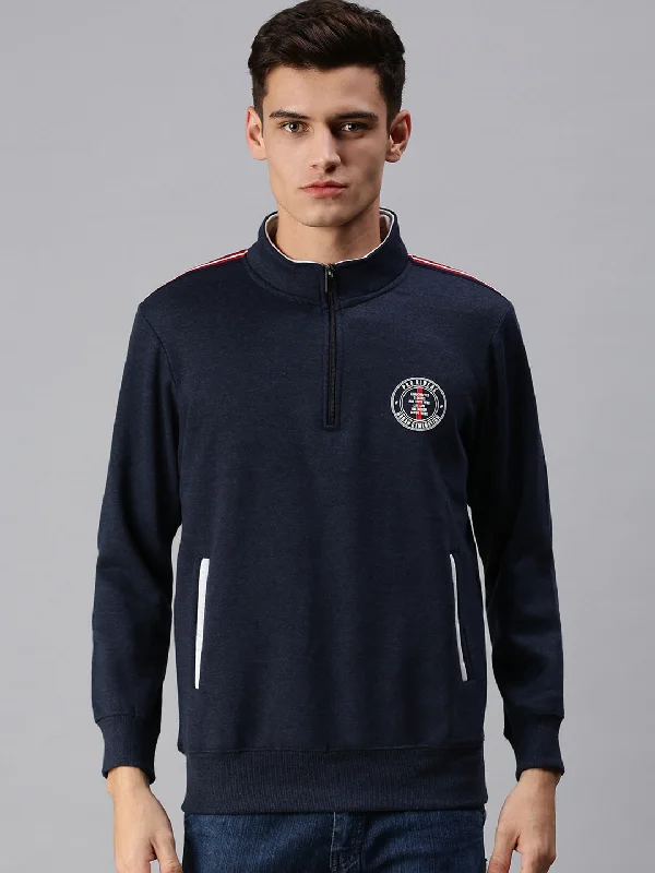 Reduced Price Men Solid Blue Sweatshirt