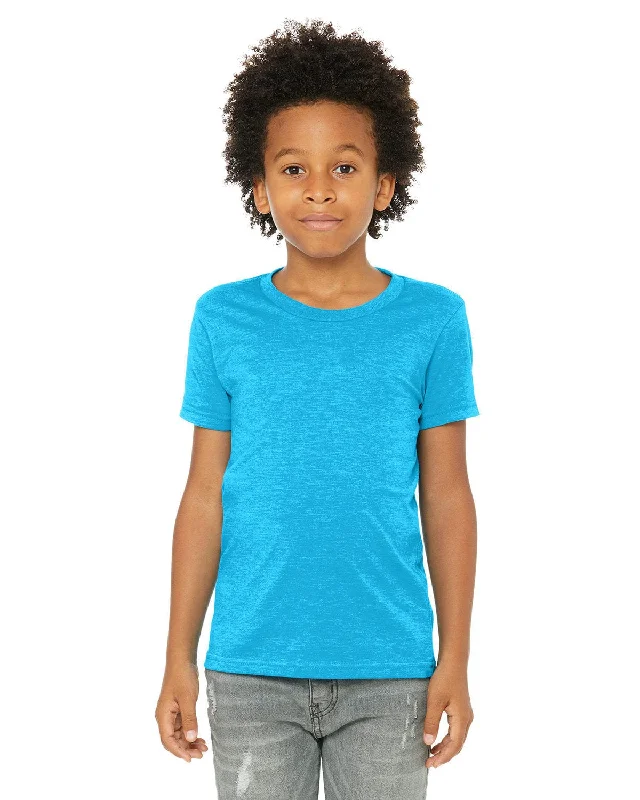 Closeout Sale Bella+Canvas Youth CVC Jersey T-Shirt | Neon Blue