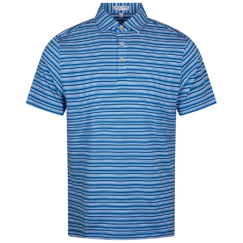 Now or Never Clifton Performance Jersey Polo Sean Self Collar Mako Blue - AW24
