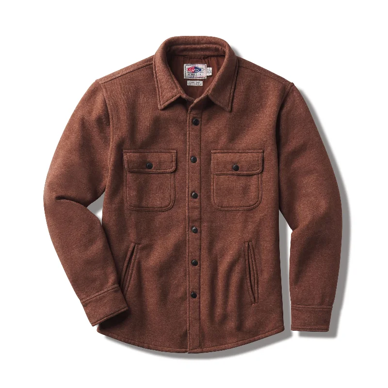 Year-End Sale Nolan Marled Fleece CPO Shirt Jacket - Sugar Brown
