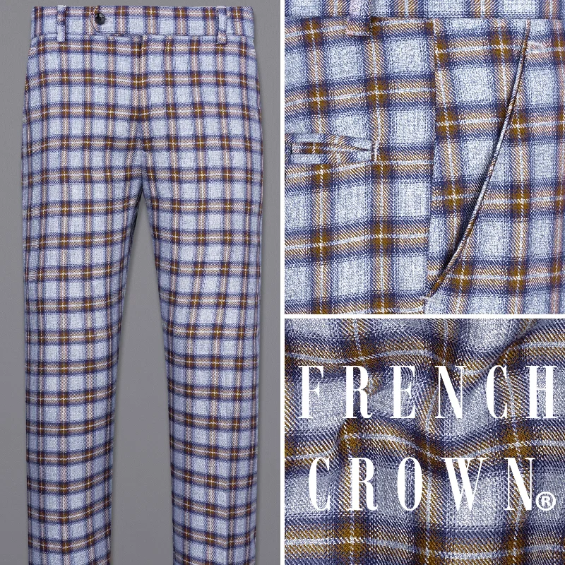 Markdowns Chateau Blue with Cocoa Brown Plaid Pant