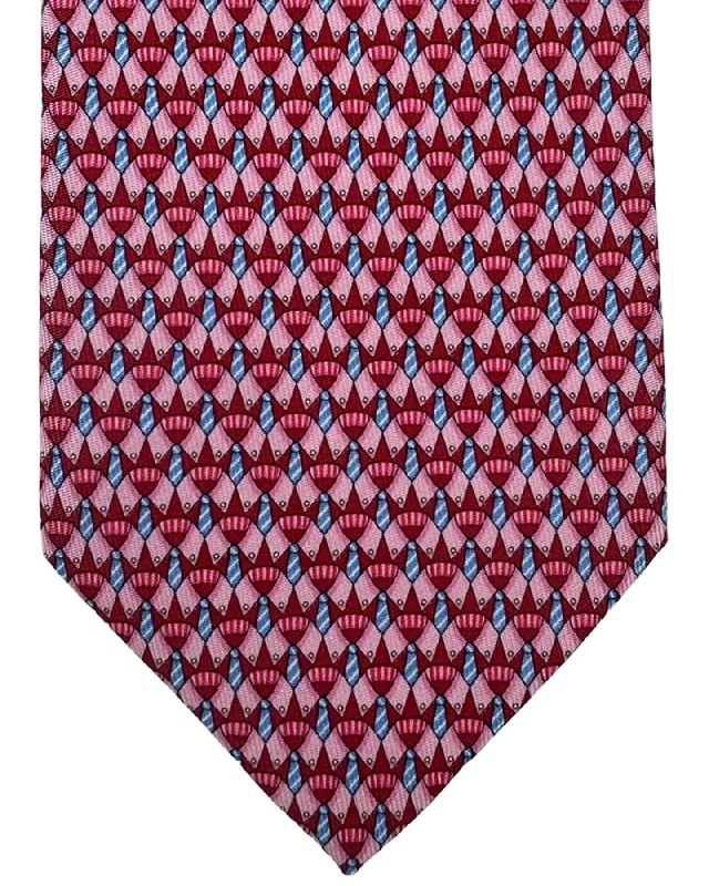 Mega Deal Salvatore Ferragamo Tie Red Pink Blue Dress Shirt & Necktie Design