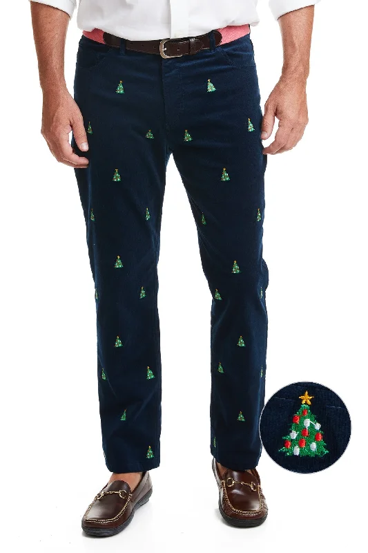 Exclusive Online Offer Wayfarer 5-Pocket Pinwale Corduroy Pant Nantucket Navy with Christmas Tree