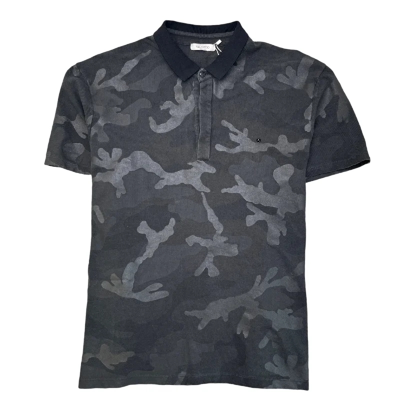 Limited Time Discount Men's Rockstud Camoflauge Polo Shirt Black Size XXL