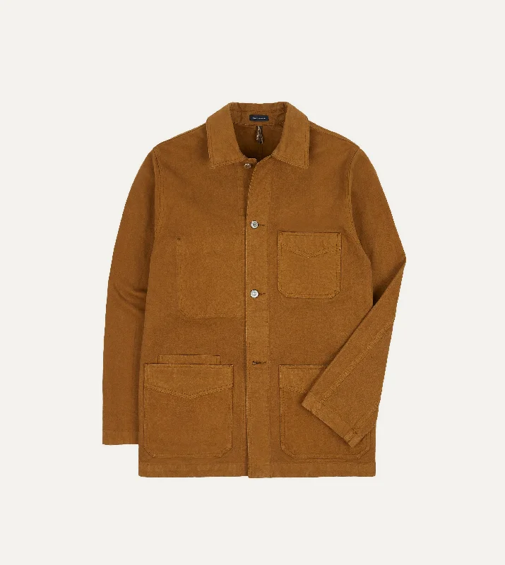 Weekend Offers That Excite Tobacco Cotton Duck Canvas Five-Pocket Chore Jacket