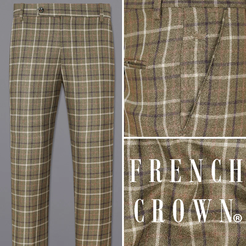 Price Slash Sandstone Brown Plaid Pant