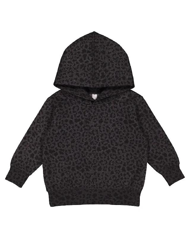 Final Markdown Rabbit Skins Toddler Hooded Sweatshirt | Black Leopard