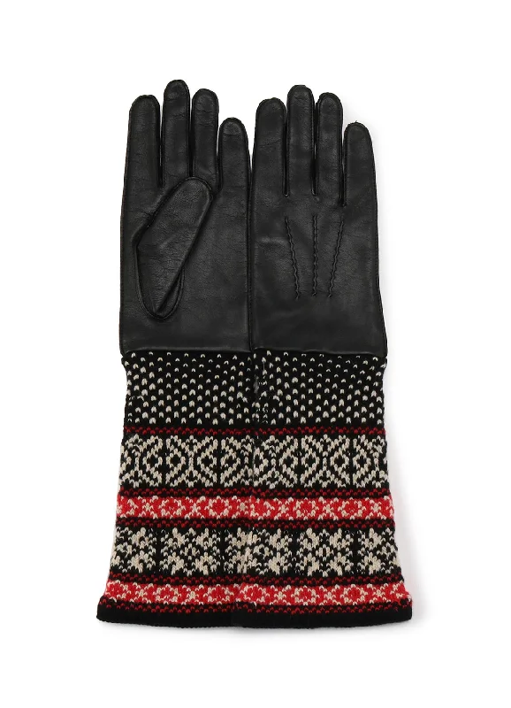 Daily Specials LAMB SKIN/WJQ KNIT CUFFS GLOVE