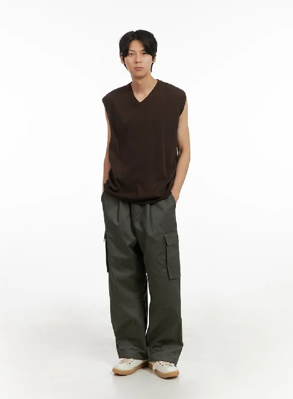 Lowest Price Men's Wide Fit Cargo Pants (Dark Green) IY402
