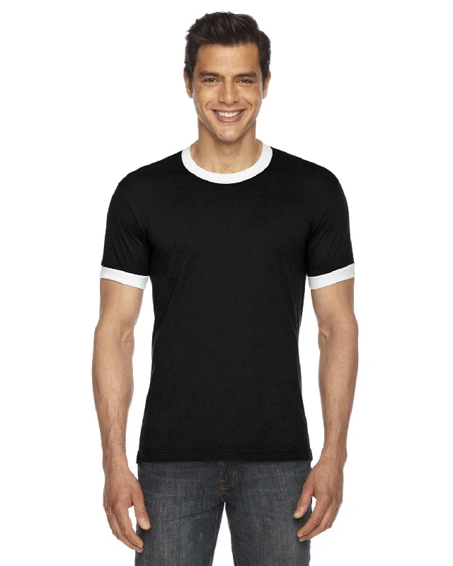 Pay Less American Apparel Unisex Poly-Cotton Short Sleeve Ringer T-Shirt | Black/ White Pay Less American Apparel Unisex Poly-Cotton Short Sleeve Ringer T-Shirt | Black/ White