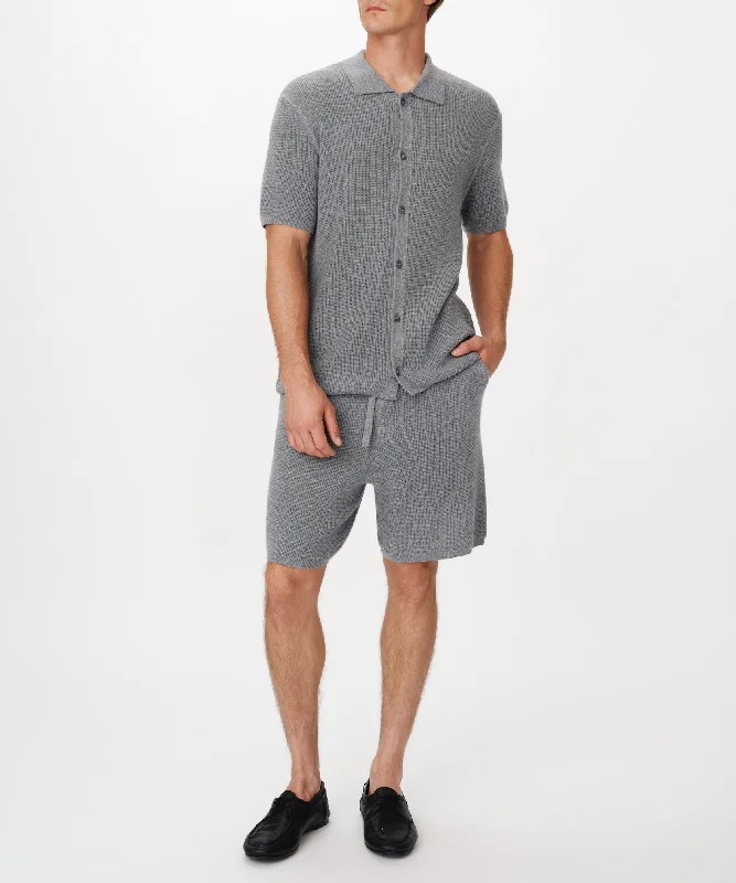 Lowest Rates Merino Cotton Cashmere Blend Waffle Short - Heather Grey