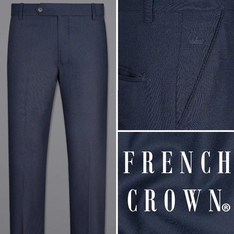 Act Now Navy Micro Textured Formal Pant